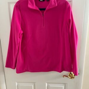 Lands' End Women's Vibrant Pink Quarter-Zip fleece jacket